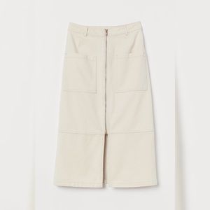 H&M calf length twill skirt size 6